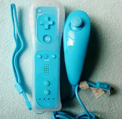Durable blue WII Nunchuk Controller With Motion Plus For Nintendo WII Gamepad
