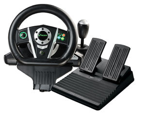 Dual Vibration Gaming Steering Wheel And Pedals , Usb Steering Wheel 270 Degree Rotation